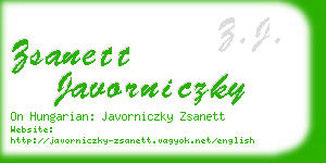 zsanett javorniczky business card